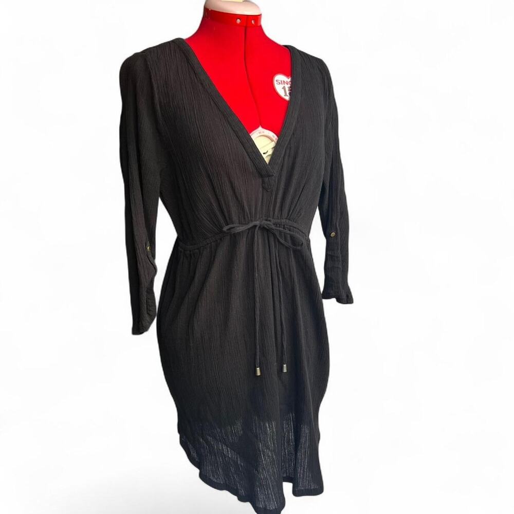 Beach Bump Black Maternity V Neck Beach‎ Coverup